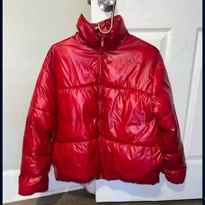 Bold Red Puffer Jacket